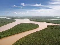 photo du delta de la Mahakam et de ses méandres