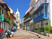 photo de la rue San Pedro Claver avec ses balcons typiques