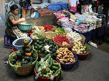 photo du marché d’Antigua qui est le point de rencontre des villageois