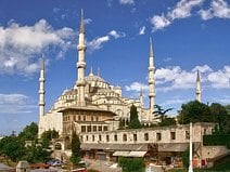 photo de la grande Mosquée Bleue et ses six minarets