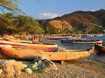 photo du petit village de Taganga réputé pour ses couchers de soleil