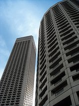 photo de gratte-ciel de Singapour dans une ville densément urbanisée