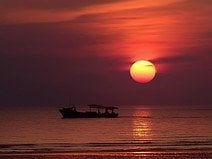 photo du coucher de soleil sur l’archipel des Togian