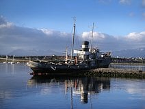 photo de l’épave du Saint Christopher dans la baie d’Ushuaïa